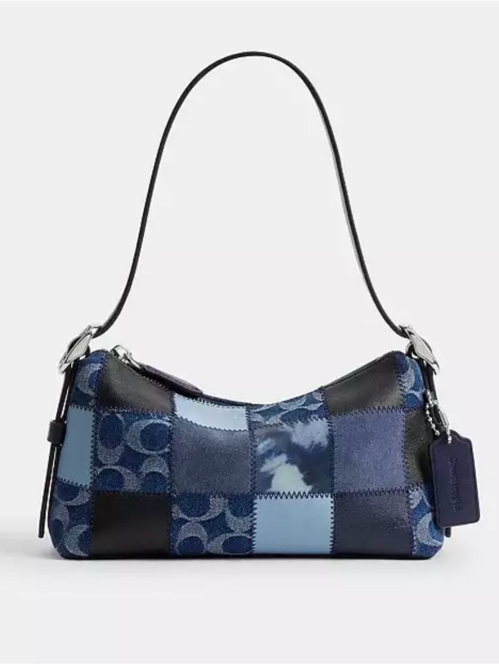 Coach Patchwork Shoulder Bag in Mixed Blue and Black
